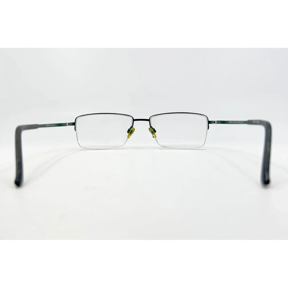 Safilo Elasta Eyeglasses Mens Gunmetal Semi-Rimless Rectangular 52-18-140
